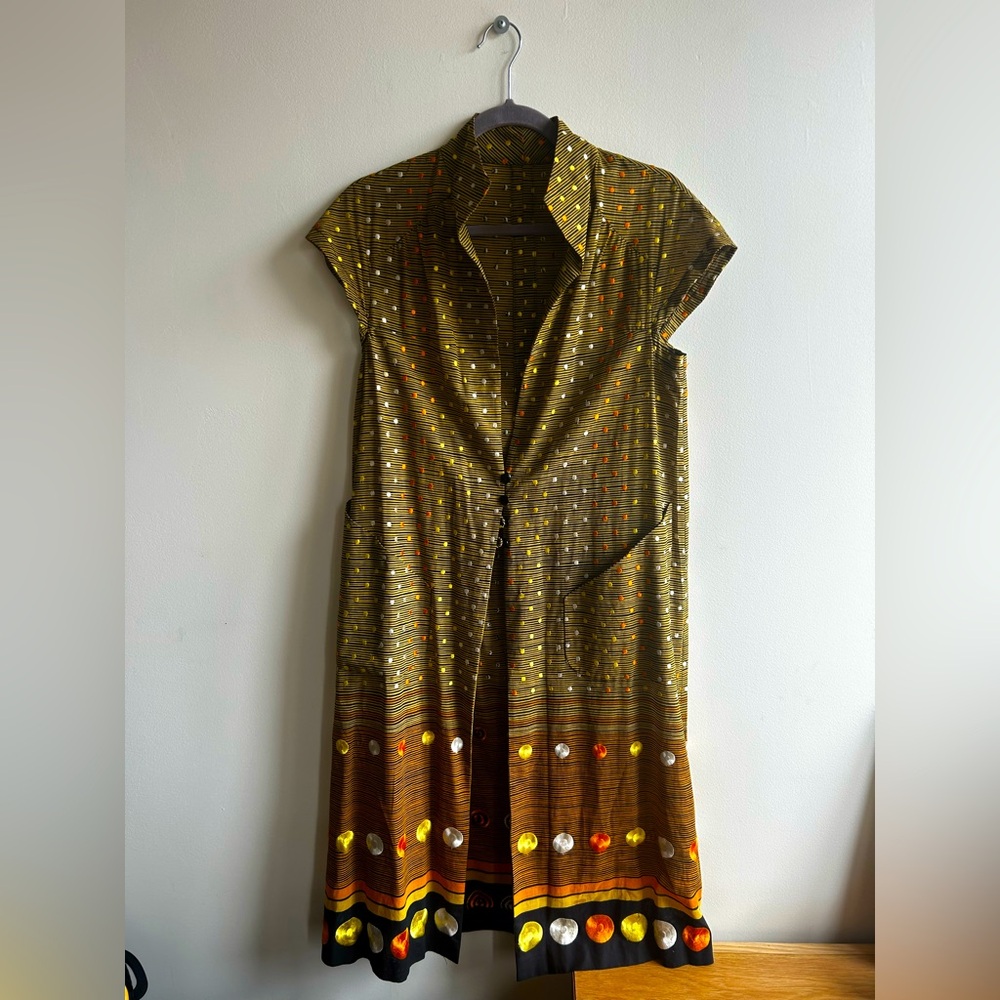 Vintage 1970s embroidered cotton vest